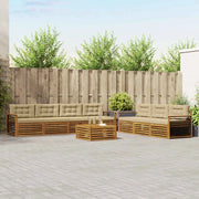 Set di divani da esterno con cuscino 8 pcs Naturale e Beige
