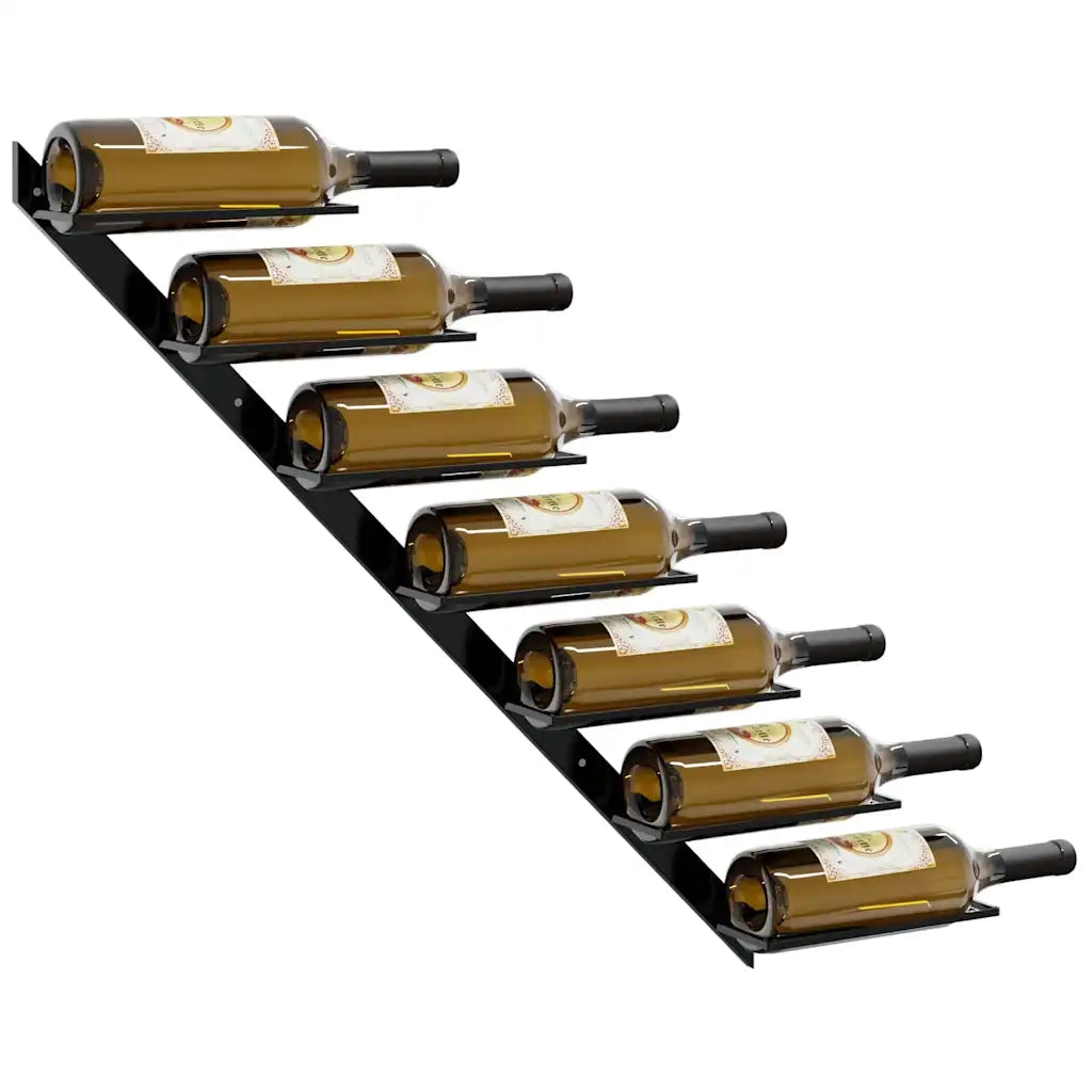 Portavini da Parete per 14 Bottiglie 2 pz Nero in Metallo 289565
