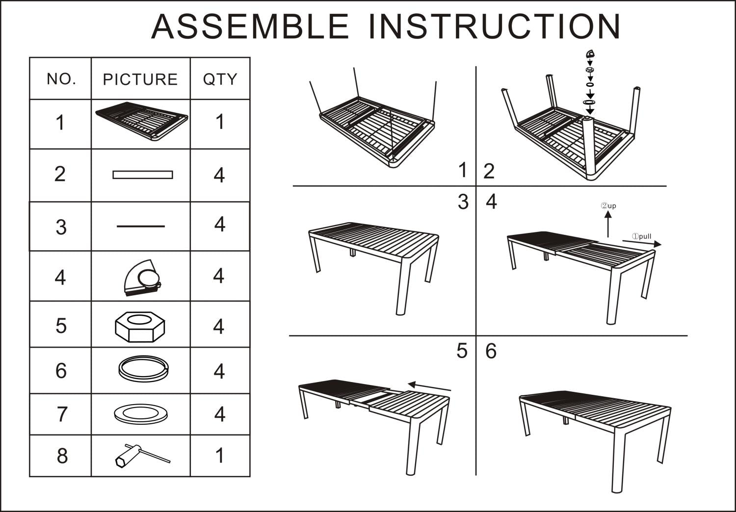Tavolo Allungabile da Giardino 180/240x100xh75 cm in Alluminio Cleveland Bianco