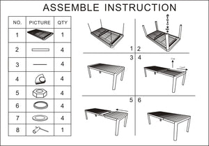 Tavolo Allungabile da Giardino 180/240x100xh75 cm in Alluminio Cleveland Bianco