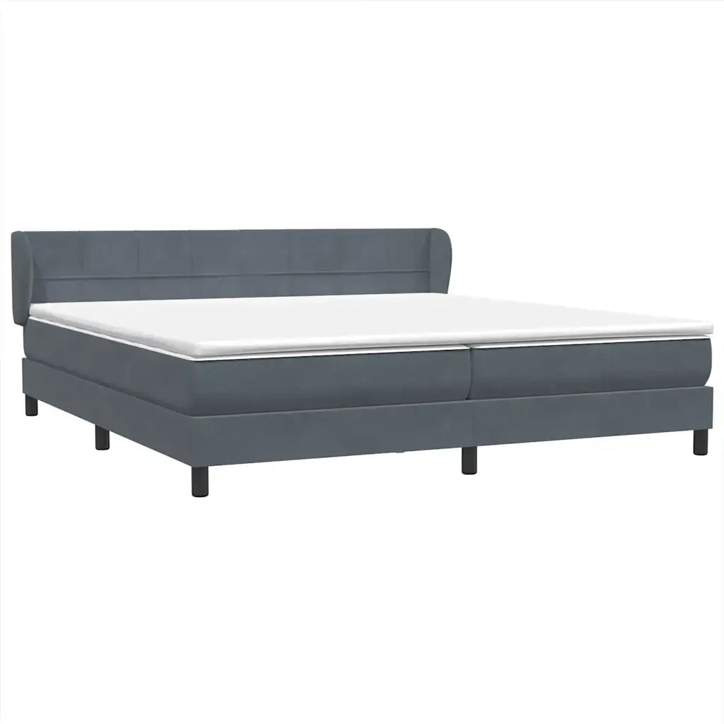 Giroletto a Molle con Materassi Grigio Scuro 180x210 cm Velluto 3317536