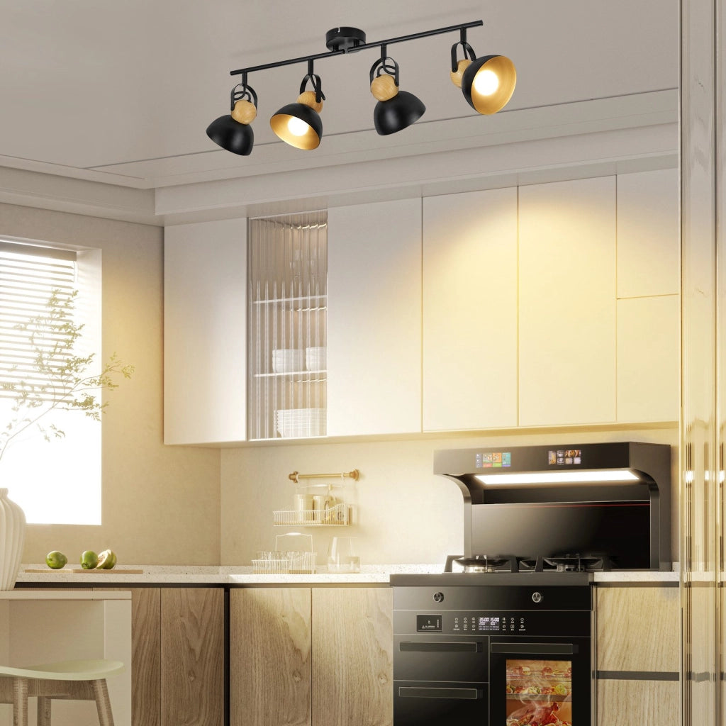ZMH Faretto da soffitto a 4 luci orientabile a 350° Vintage Plafoniera Soggiorno