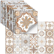 24 pezzi di adesivi per tegoli autoadesivi vinili impermeabili per decorare muri in cucina, bagno, camino e armadi. HZ-41, 10 x 10 cm