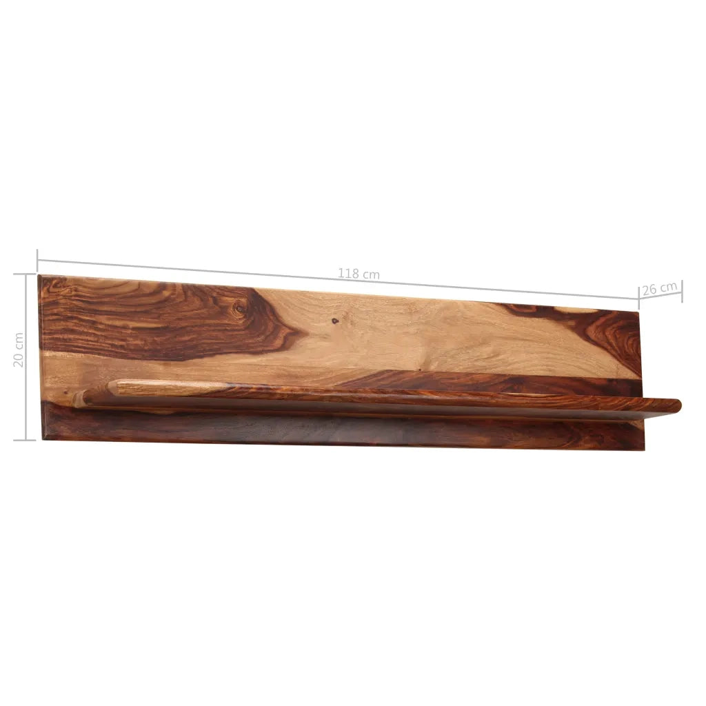 Mensole 2 pz 118x26x20 cm in Legno Massello di Acacia