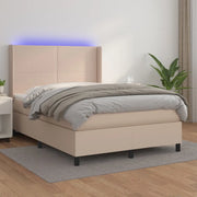 Giroletto Molle Materasso e LED Cappuccino 140x190cm Similpellecod mxl 103803