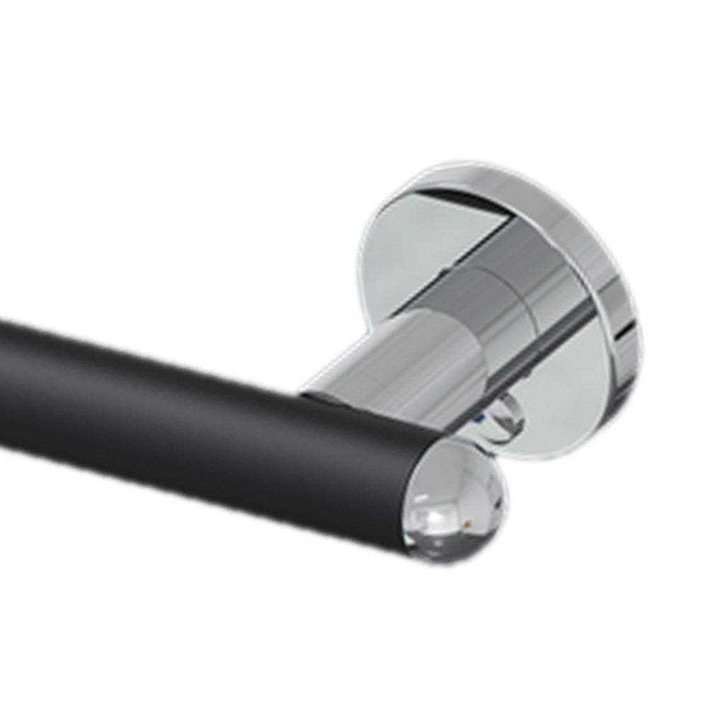 Porta carta igienica nero opaco, inox lucido