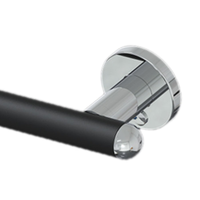 Porta carta igienica nero opaco, inox lucido