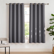 Tende di Blocco Luce - Termo e Acustico - Grigio - Decorazione per Finestre per Salotto e Camera da Letto - 2 Pezzi - 140 x 175 cm