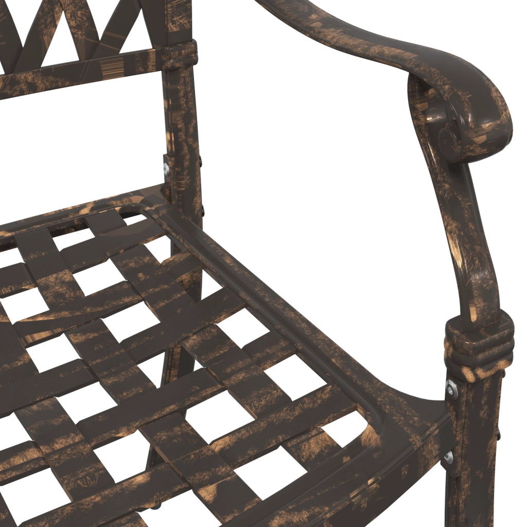 Set di 2 Poltrone da Giardino in Alluminio Fuso Bronzo