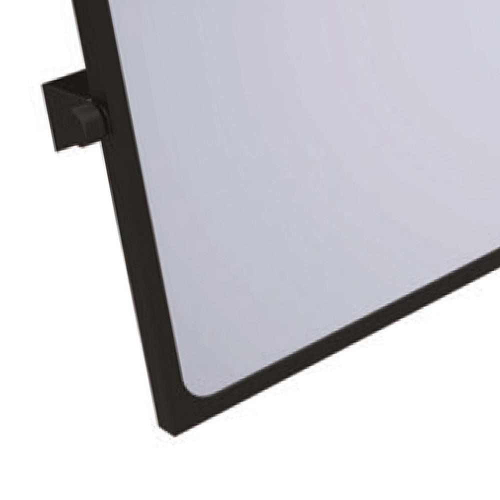 Specchio reclinabile serie leonardo 46x56 cm nero opaco