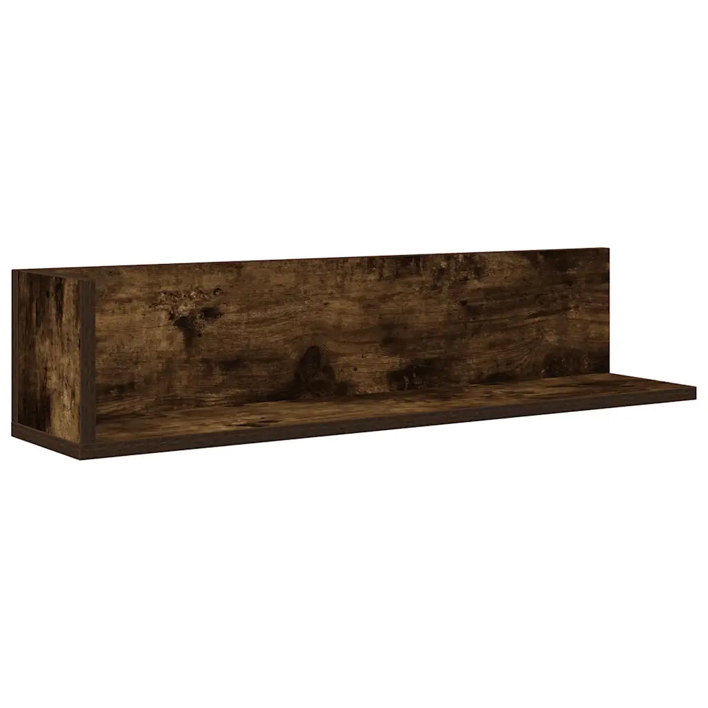 Mensole da Parete 2pz Rovere Fumo 75x16,5x16,5 cm in Truciolato 860035