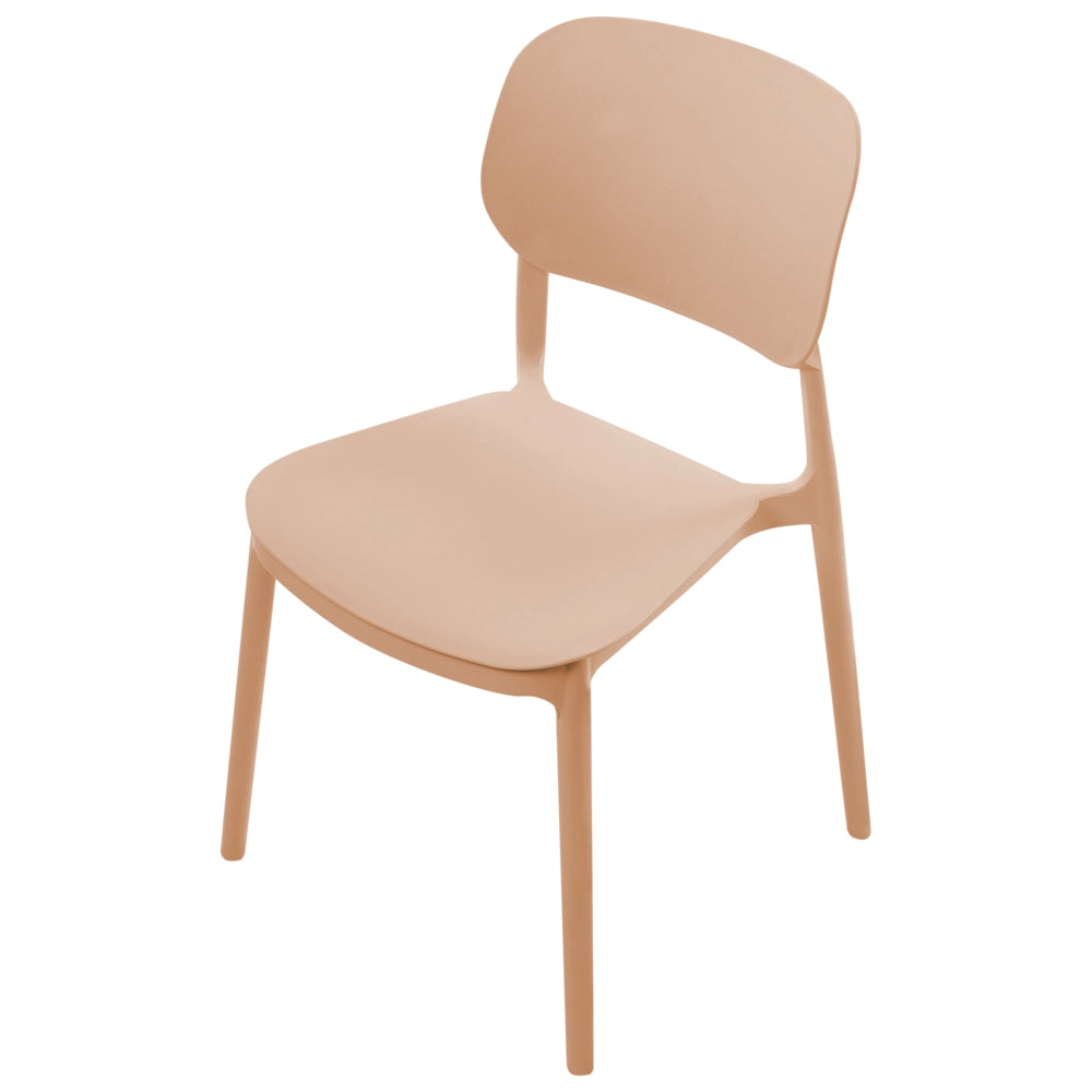 Set di 4 sedie da giardino in plastica sintetica impilabili per esterni beige sabbia sedie impilabili e leggere