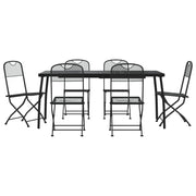Set da Pranzo da Giardino 7pz | Set Salotto da Giardino Antracite in Rete Metallica