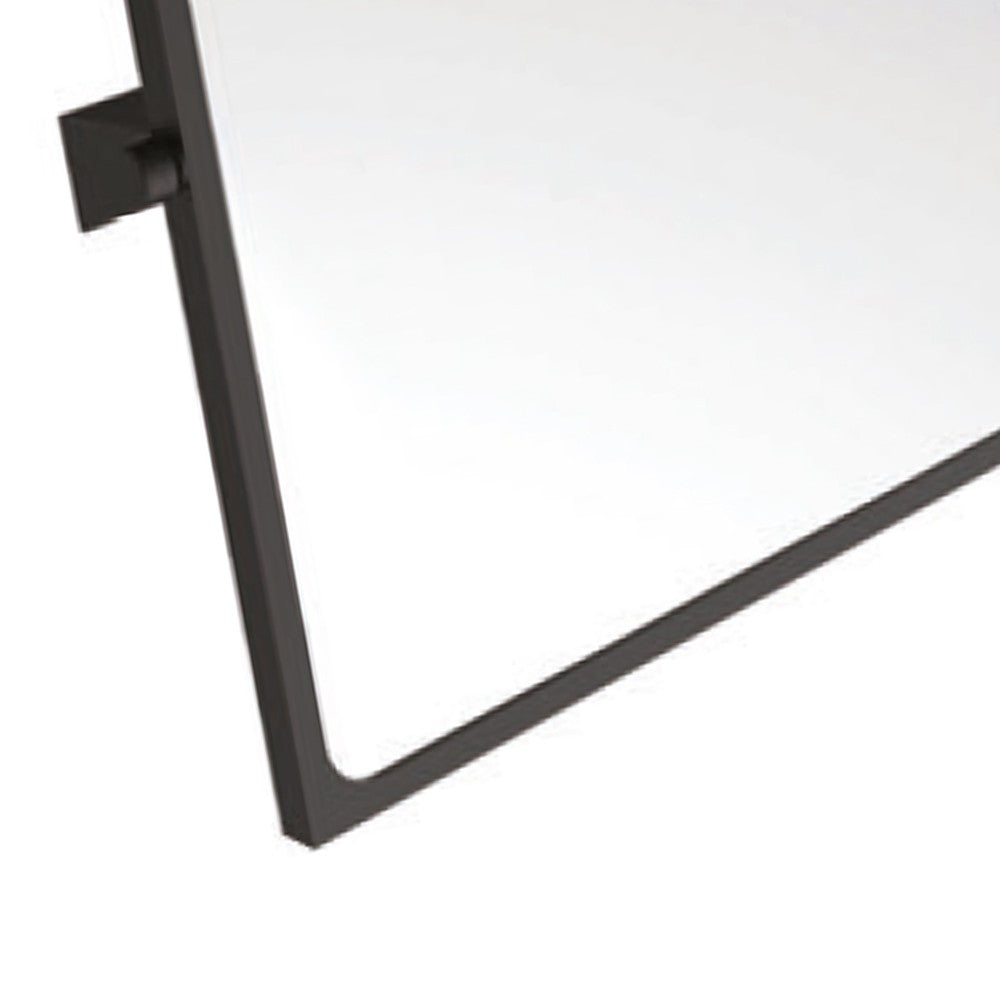 Specchio reclinabile serie leonardo 60x70 cm nero opaco