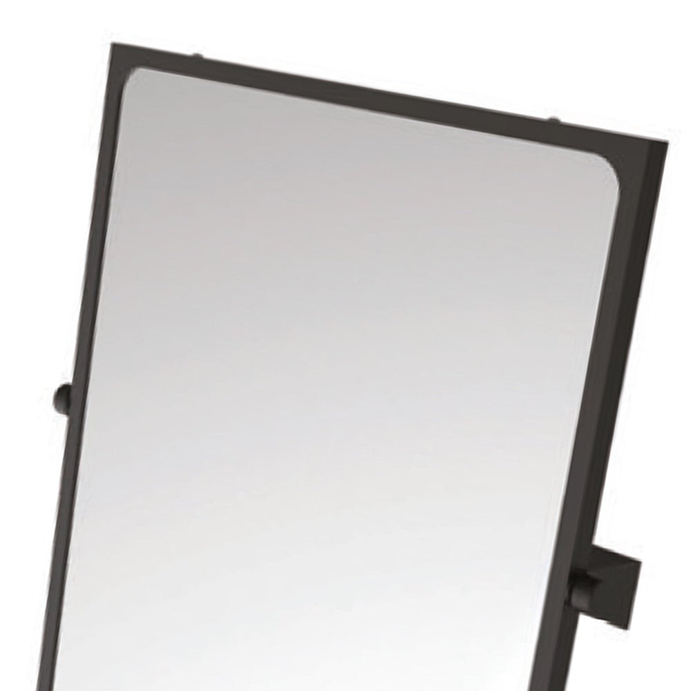 Specchio reclinabile serie leonardo 60x70 cm nero opaco