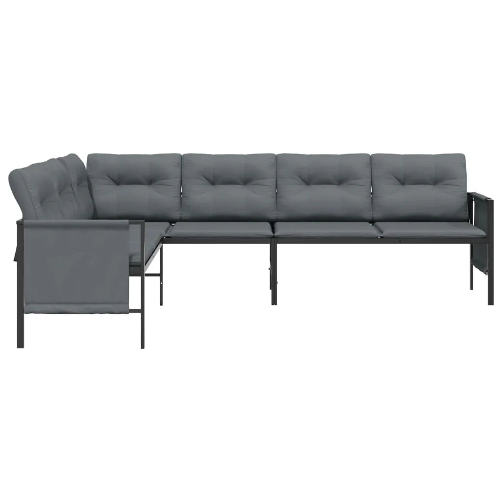 Divano angolare da giardino 230 x 168 x 65 cm acciaio e textilene antracite 02_0013206