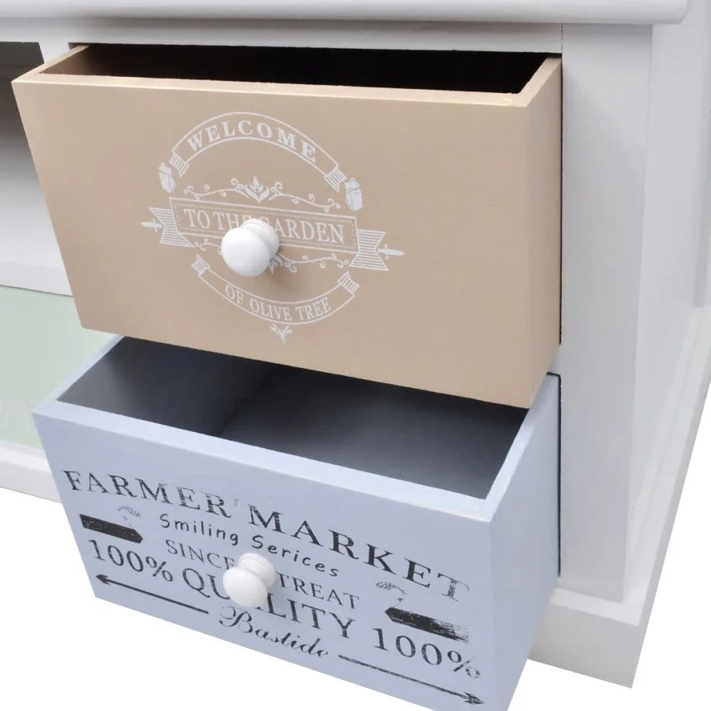 Pratica credenza porta TV di design in stile francese compensato bianco 2502188