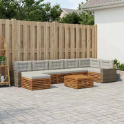 Set di divani da esterno 8 pz Naturale e Grigio Chiaro 3383669