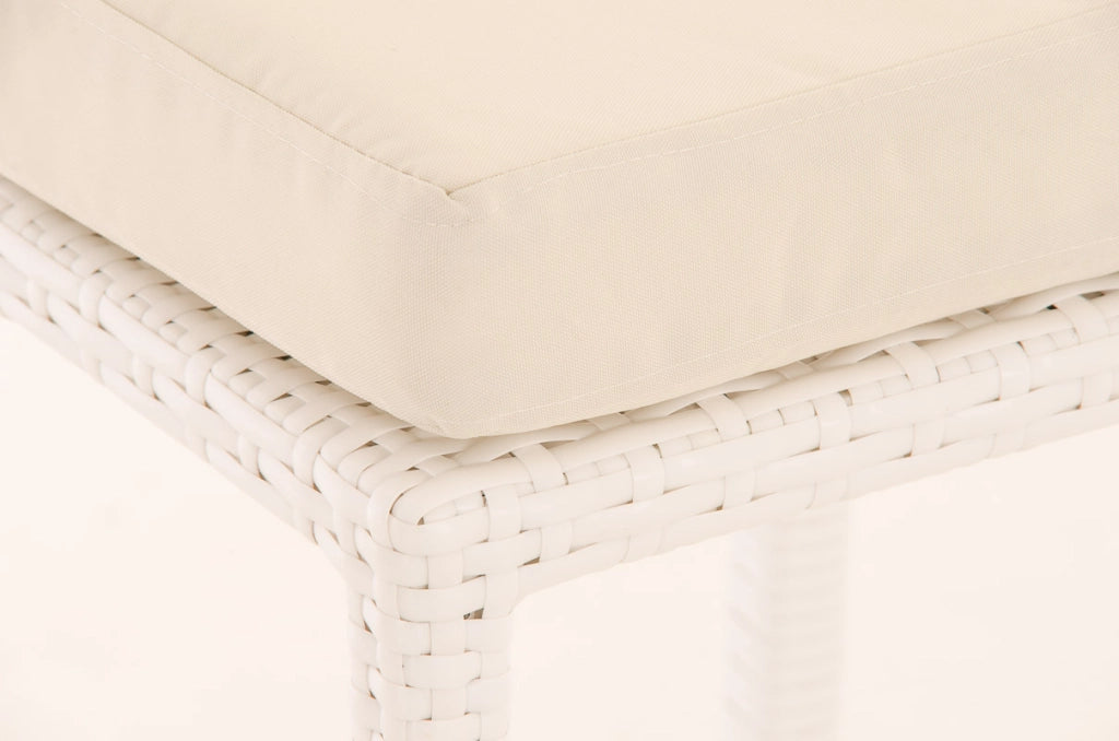 Sgabello Outdoor In Polirattan Mari bianco crema,bianco