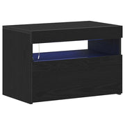 Comodino | Armadio da Notte | Mobiletto da notte Rovere Nero 60 x 35 x 40 cm Legno multistrato