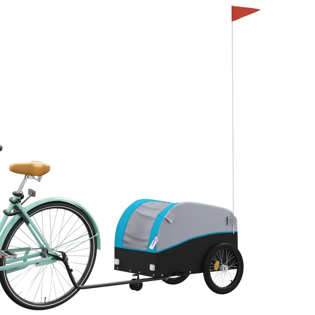 Rimorchio da Bici Nero e Blu 30 kg in Ferro CFW4564326