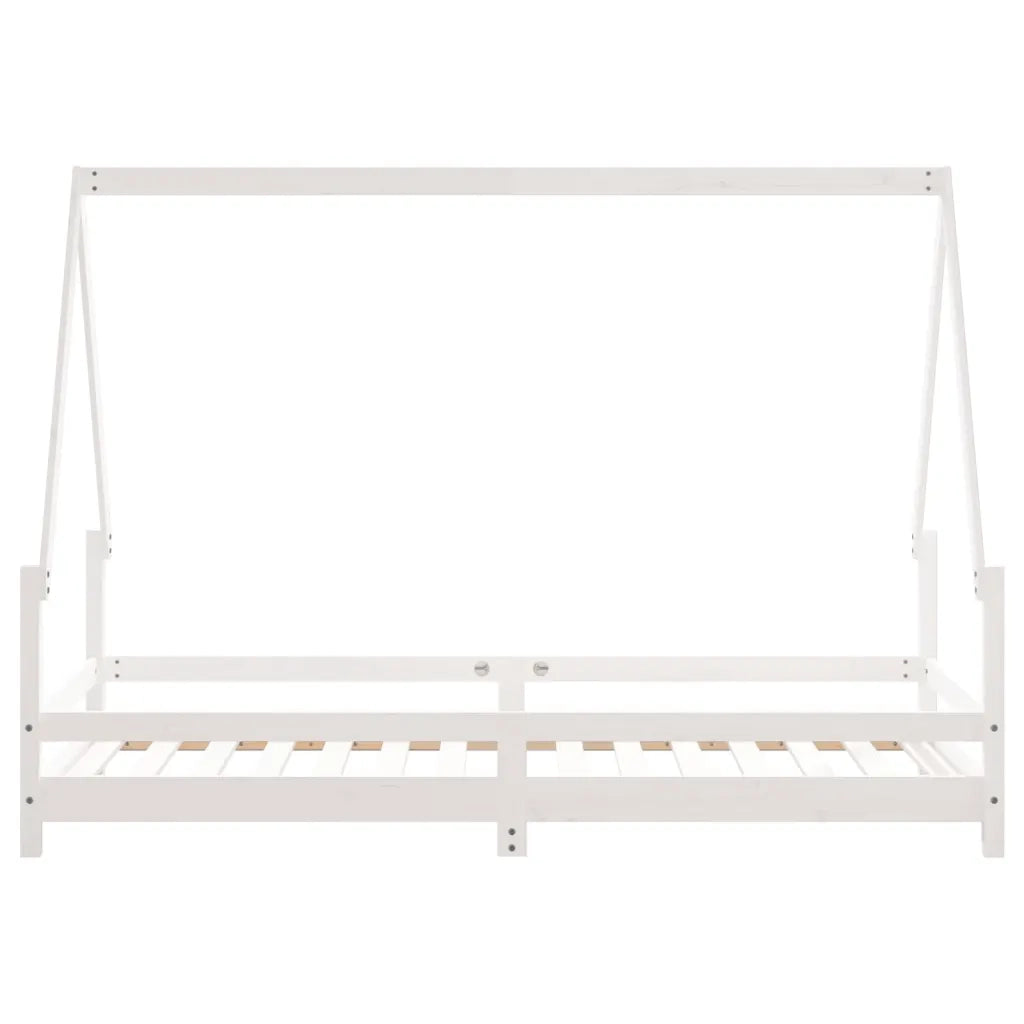 Giroletto per Bambini Bianco 90x190cm in Legno Massello di Pino 834493