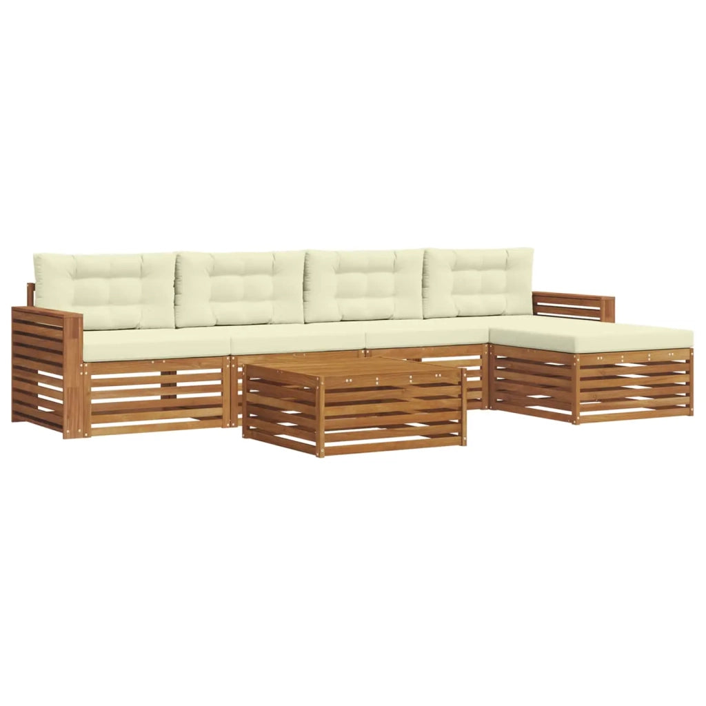Set di divani da esterno con cuscino 6 pcs Naturale e Crema 3373345