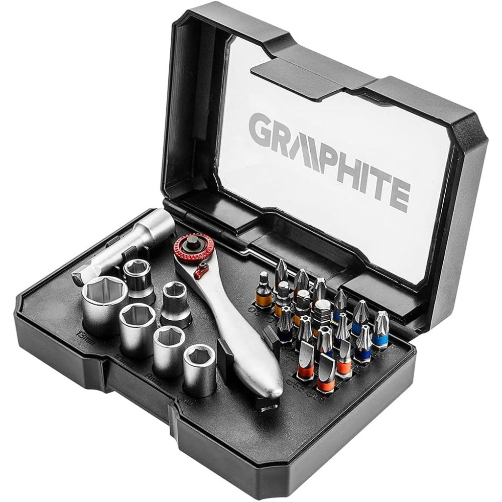 Topex 56h604 screwdriver bit and nd set di bussole 26 pezzi in ds