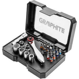 Topex 56h604 screwdriver bit and nd set di bussole 26 pezzi in ds