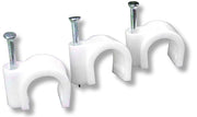 Utilia GRAFFETTA FISSACAVI CON CHIODO col. Bianco mm. 5-6  100 PZ.