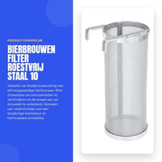 Filtro per Birra da 300 Micron - Acciaio Inossidabile - Birra Fatta a Casa - Filtro per Luppolo - Anticorrosivo - Facile da Pulire - Filtro per Luppolo
