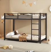 Letto a castello in metallo 90x200 cm; nero