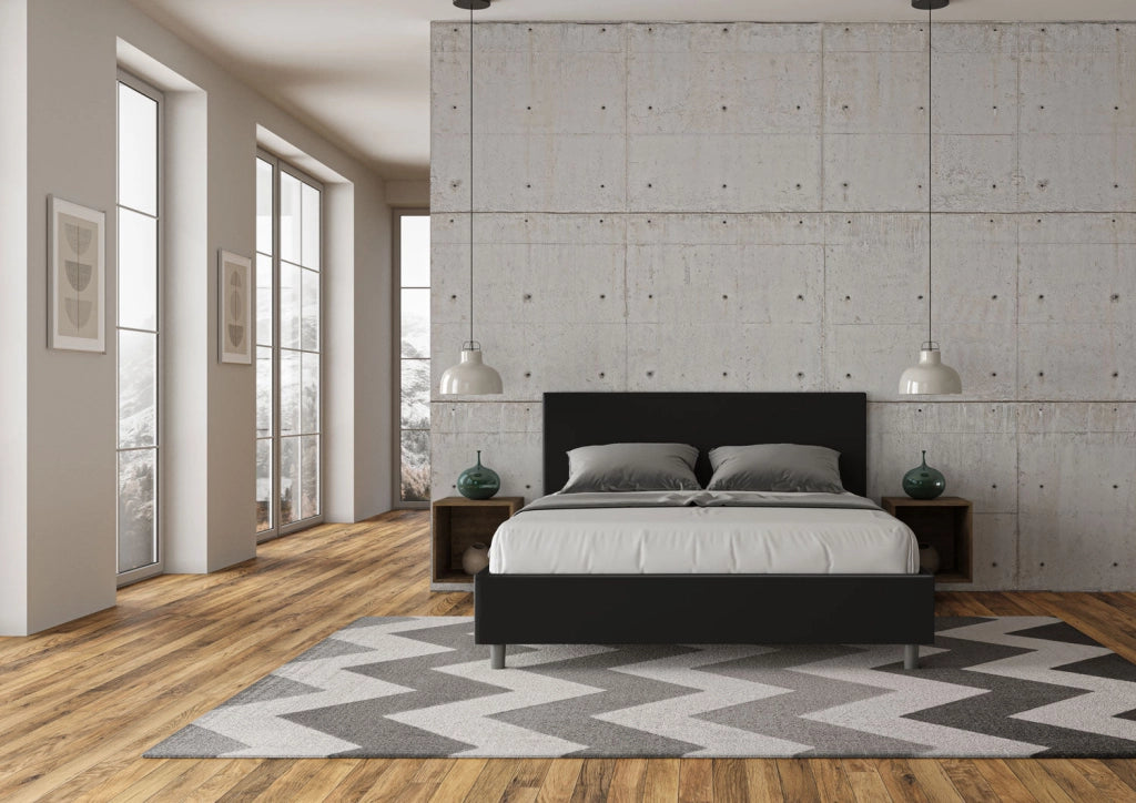 Letto matrimoniale senza rete imbottito 160x190 similpelle bianco Adele