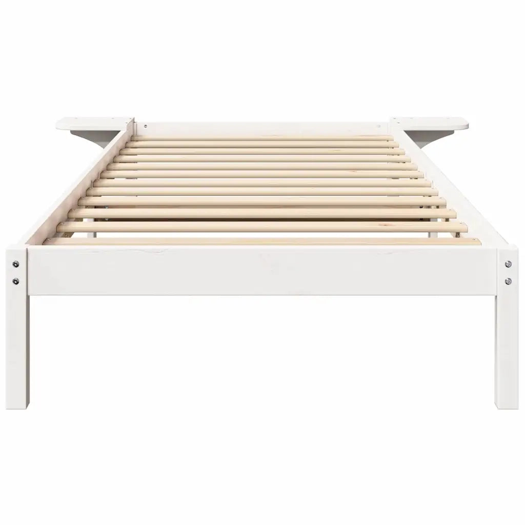 Struttura del letto Bianco 75 x 190 cm Pino massello 873215