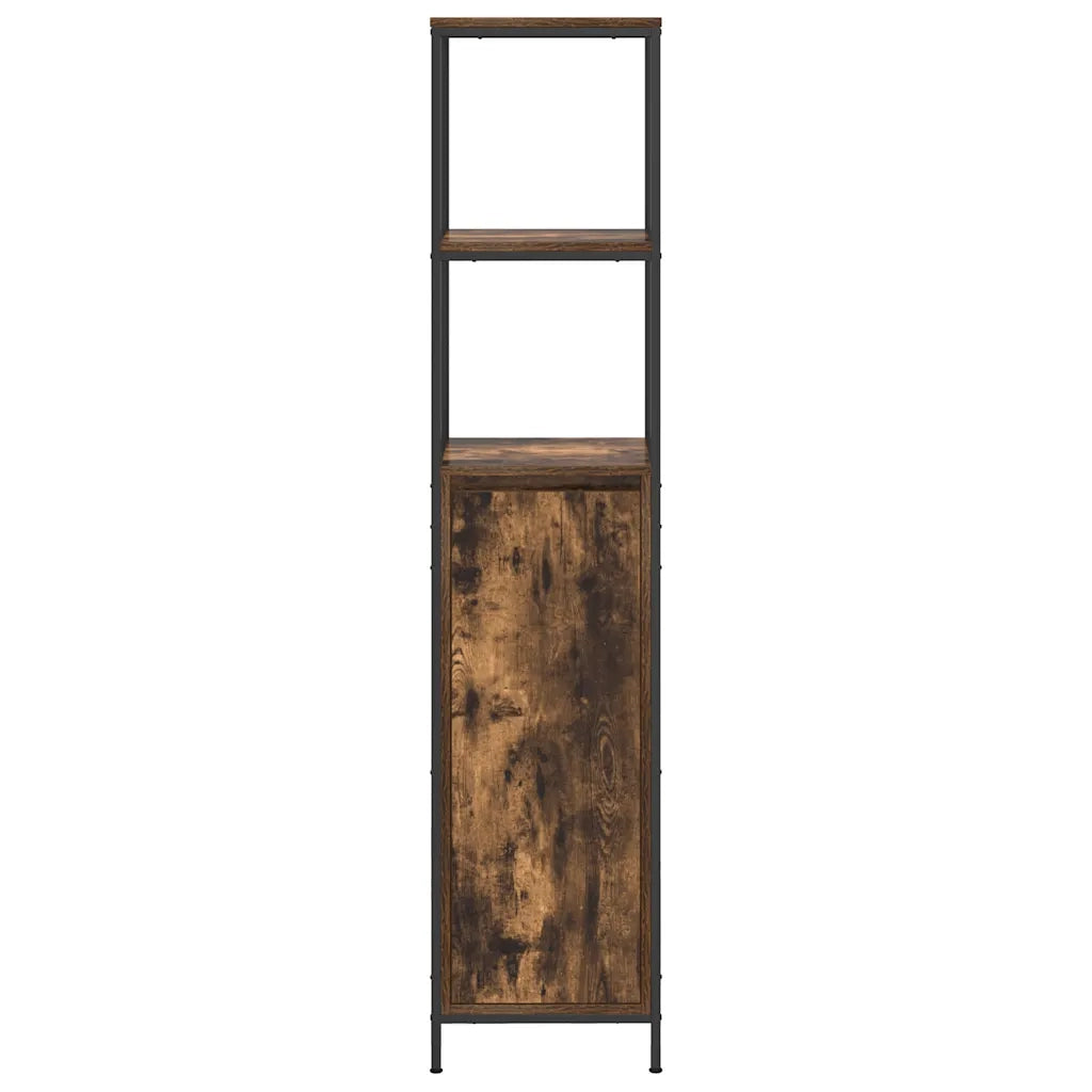 vidaXL Mobile da Bagno con Ripiani Rovere Fumo 36x35x165 cm