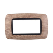 Placca Plastica Bombata Serie Space 4P Colore Legno Chiaro Compatibile Con Bticino Living International