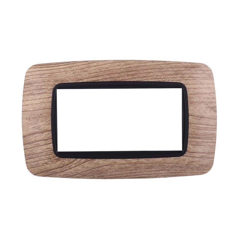 Placca Plastica Bombata Serie Space 4P Colore Legno Chiaro Compatibile Con Bticino Living International
