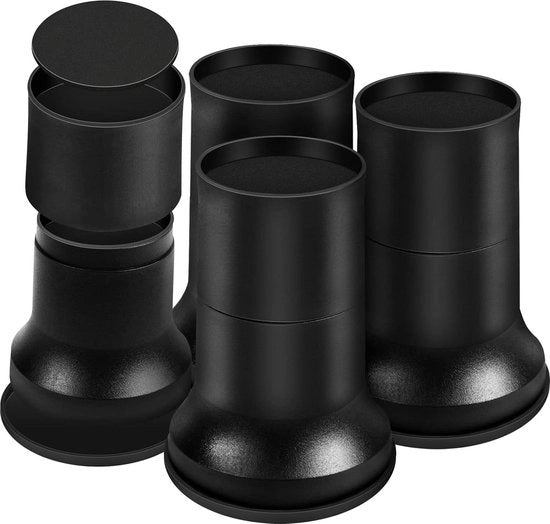 Altezza per letto set di 4 pezzi nero 55cm 10cm 155cm