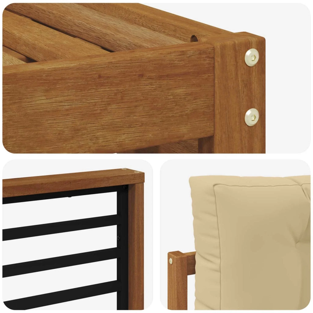 Set di divani da esterno con cuscino 6 pcs Naturale e Beige