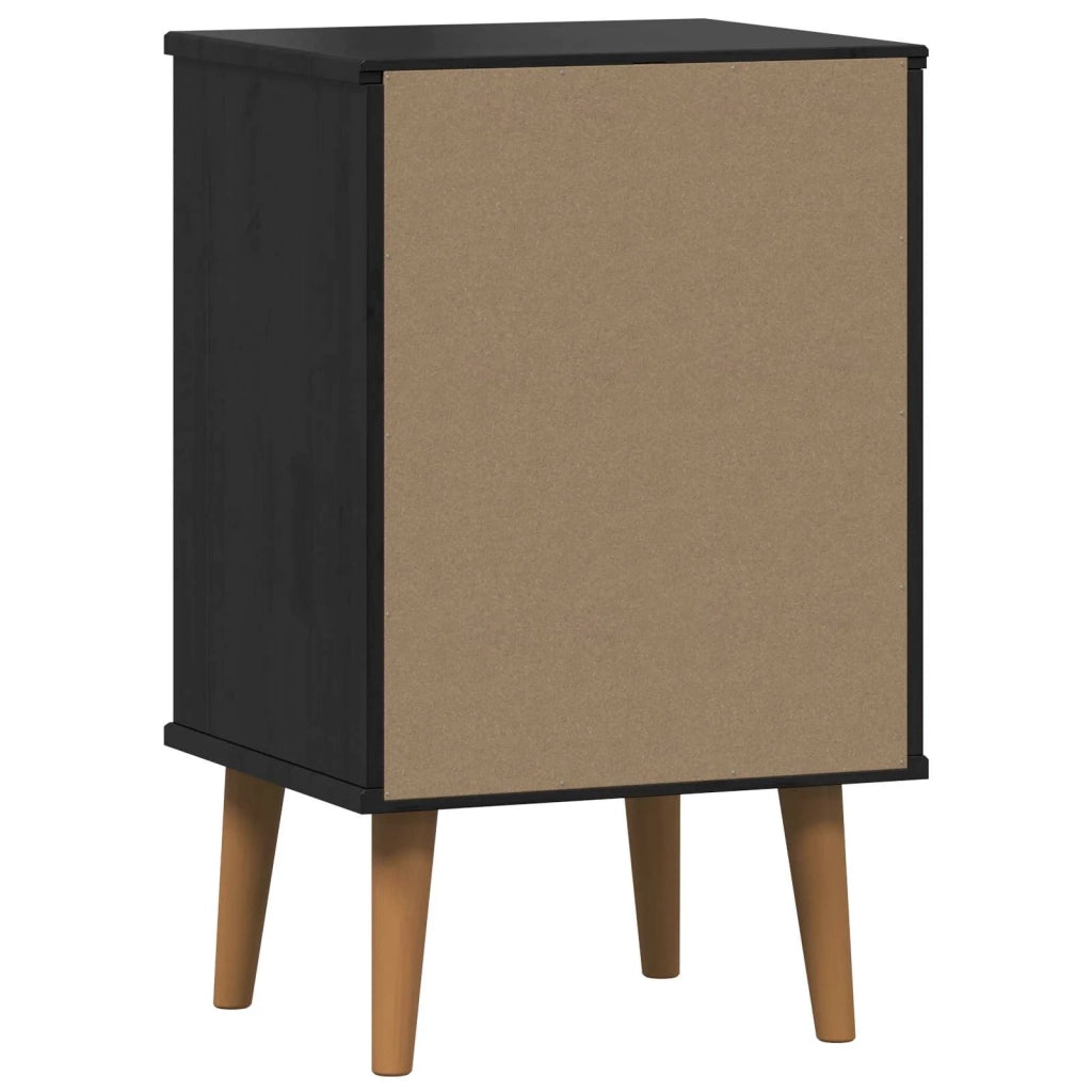 Armadio da Notte Nero 40 x 35 x 65 cm Legno di pino massiccio 42020933