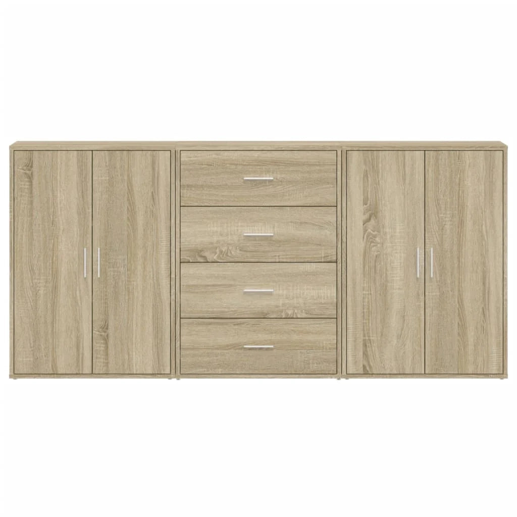 Buffet credenza cassettiera armadio mobile contenitore organizer per cucina soggiorno salotti 3 pezzi rovere Sonoma 60 x 31 x 84 cm legno ingegnerizzato marrone 02_0037096