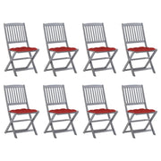 Sedie da Giardino Pieghevoli 8 pz con Cuscini Massello Acacia cod mxl 45248