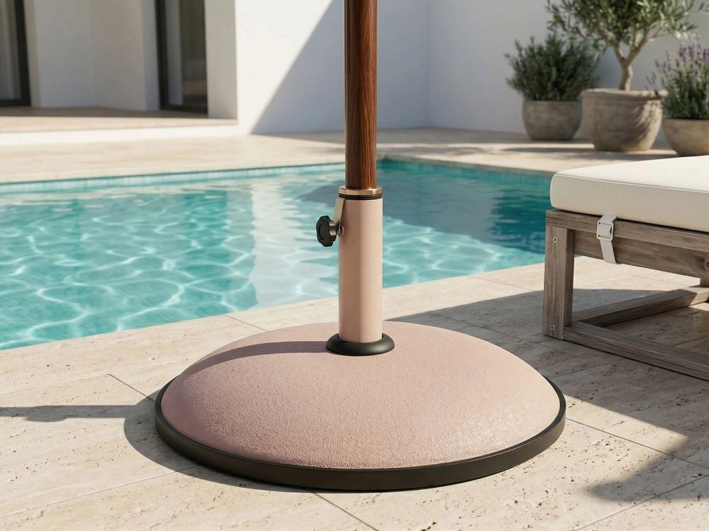 Base per ombrellone in cemento Beige 23 kg Portaombrelli da esterno rotondo