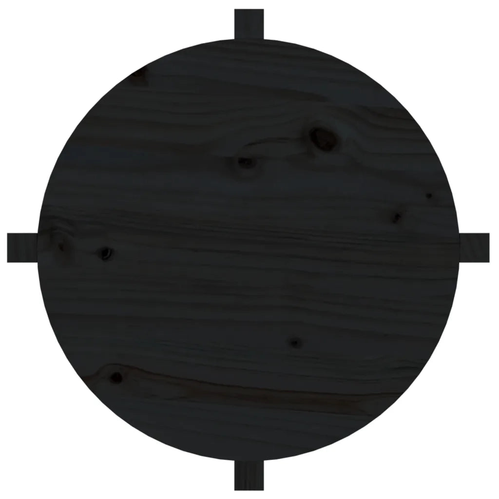 Tavolino da Salotto Nero Ø 62,5x45 cm in Legno Massello di Pino 822306