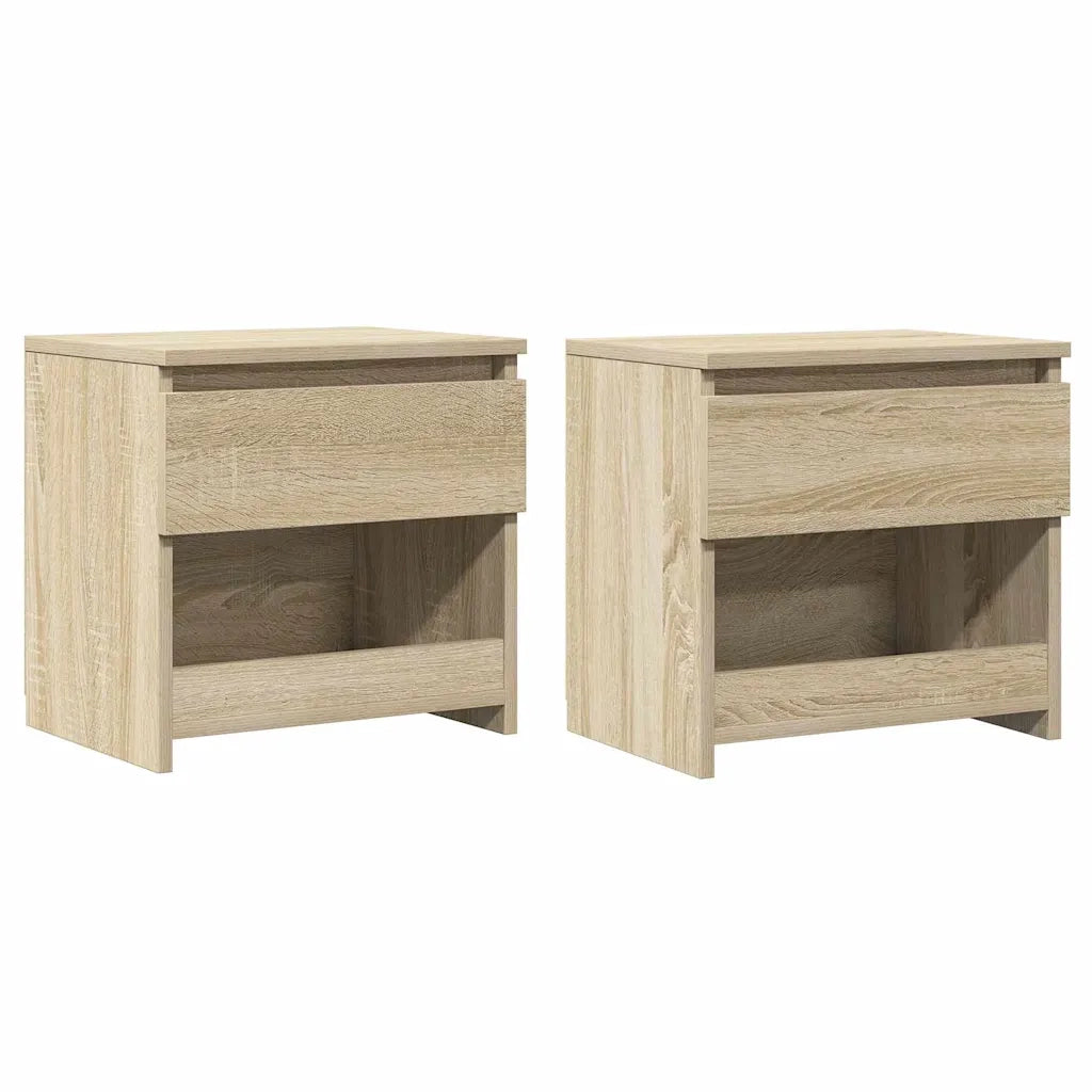 Comodini 2 pz-Set di 2 Tavolino da notte Rovere Sonoma 40x30x39 cm in Legno Multistrato
