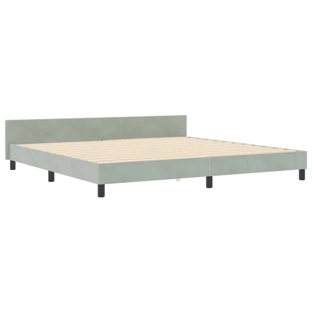 Letto a molle con testiera Grigio chiaro 200 x 200 cm Velluto 3344963