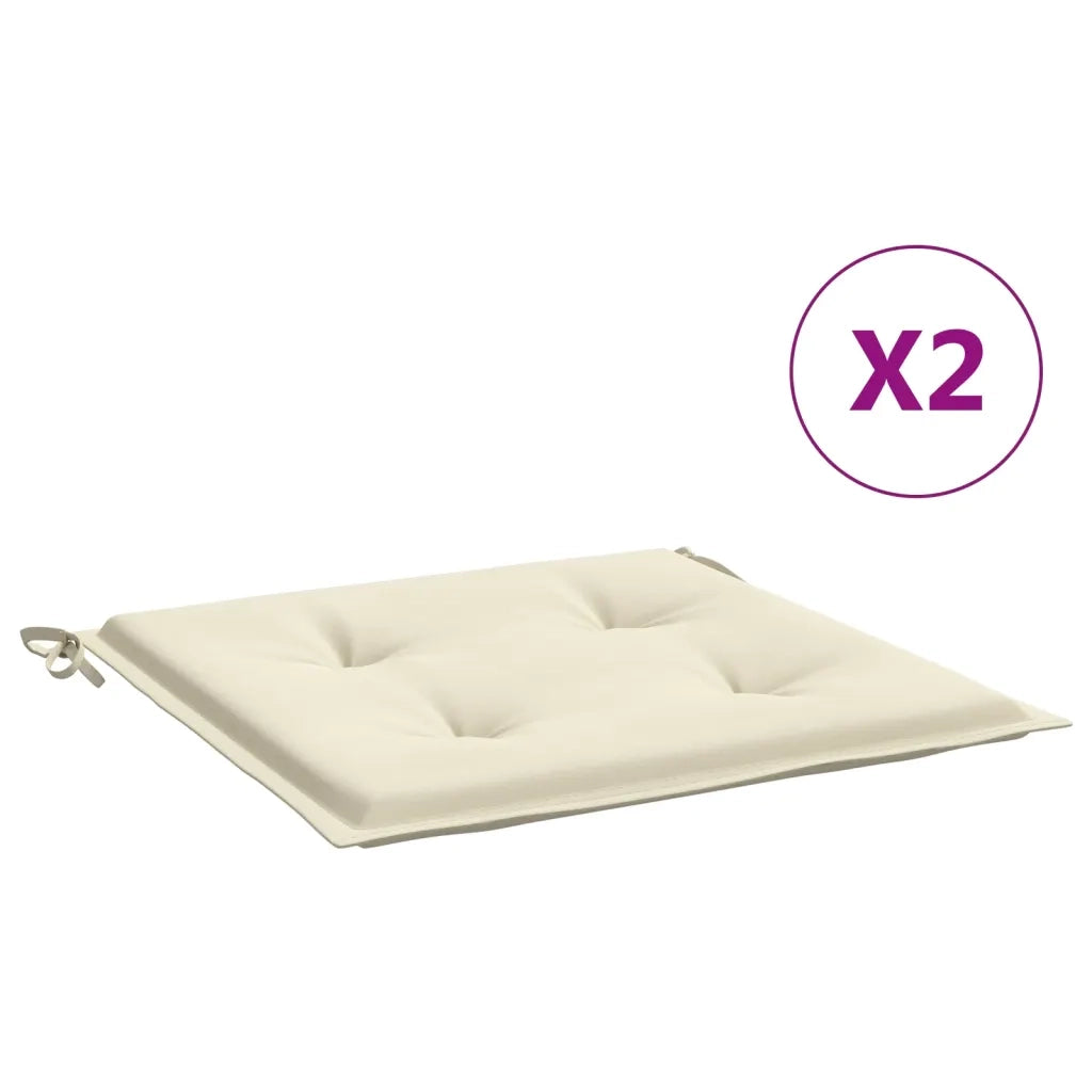 Cuscini per Sedia 2 pz Crema 50x50x4 cm in Tessuto Oxford 47599