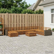 Set di divani da esterno 9 pz Naturale Legno di Acacia Massello 3383757