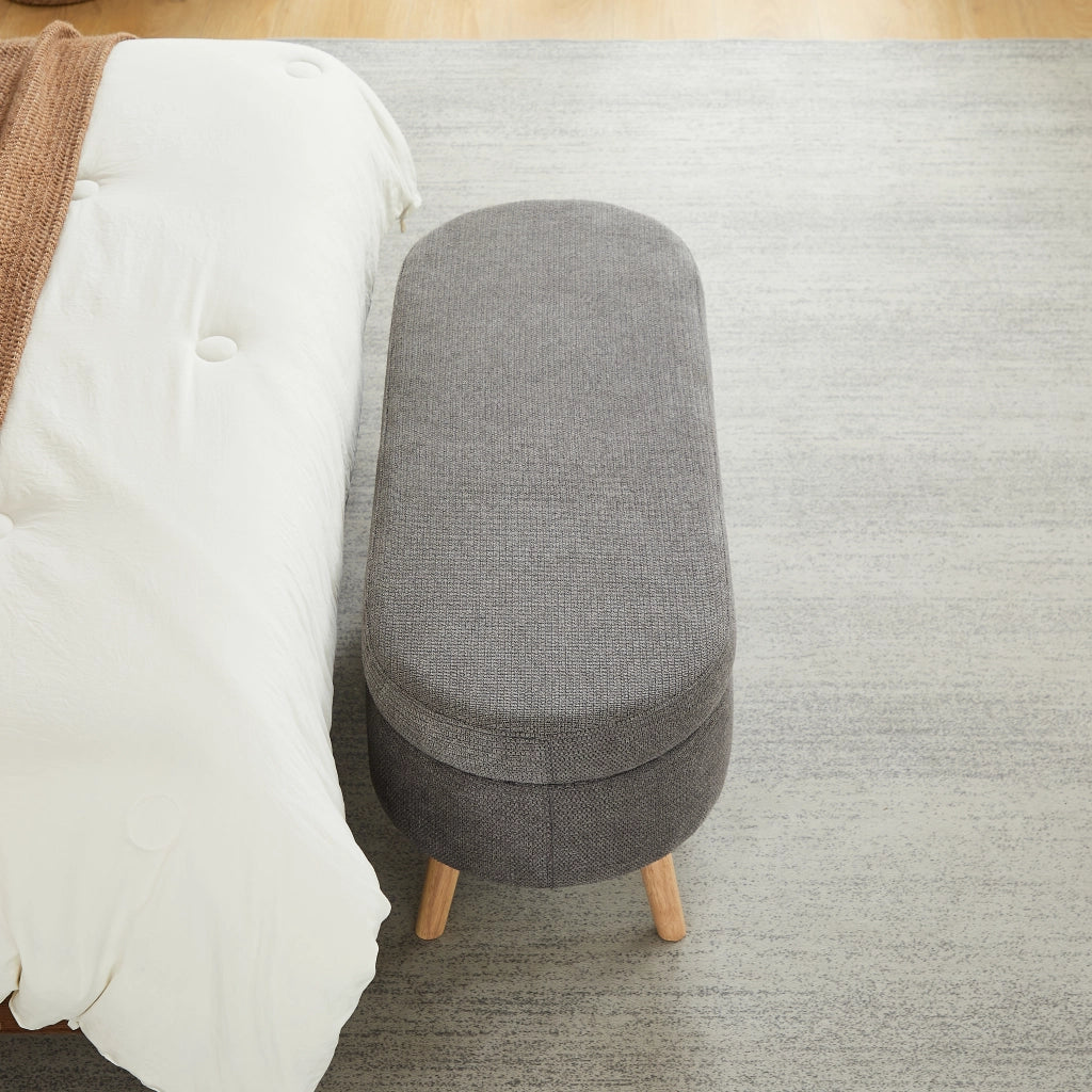 PANCA Contenitore 110 cm Chenille Grigio