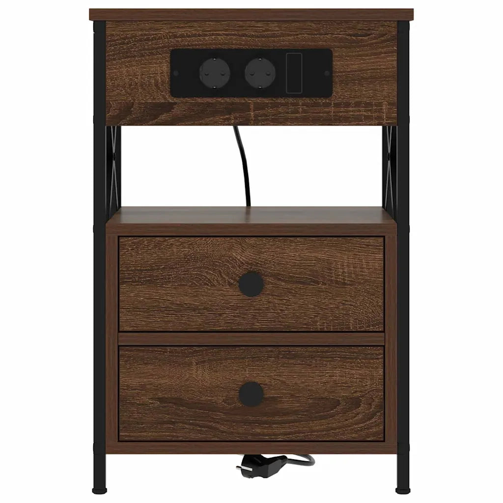 Comodino | Armadio da Notte | Mobiletto da notte con cassetto Rovere Marrone 40 x 31 x 60 cm